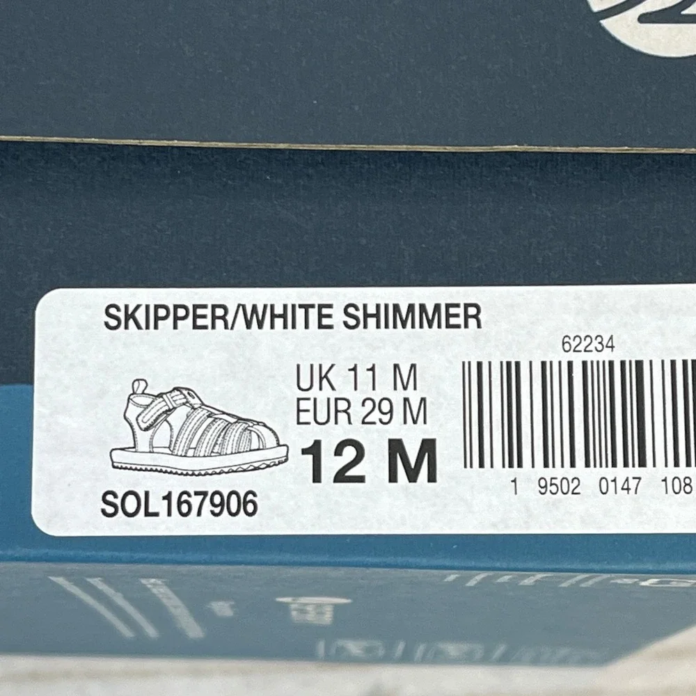 Sperry Skipper White Shimmer Pink Fisherman Sandals Kids Size 12M SOL167906